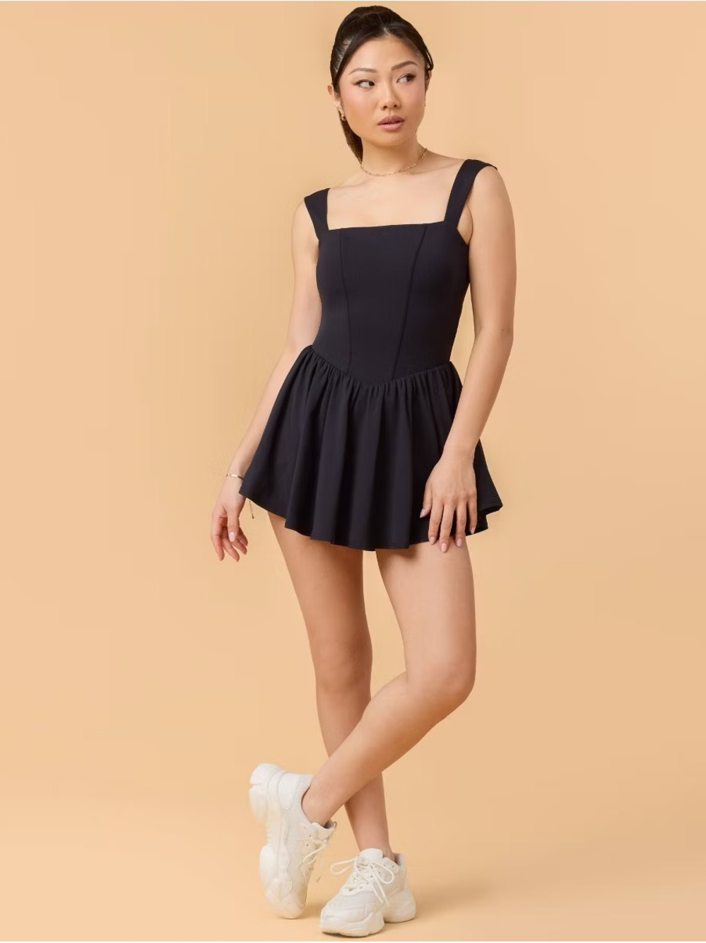 Blogilates Princess Bow Back Dress, Black, Women’s size Small, NWT